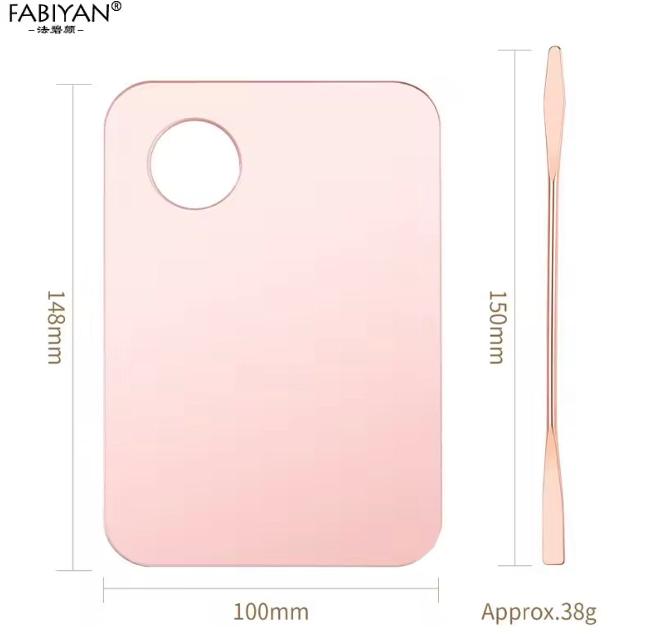 Paleta mezcladora acrílico rosado