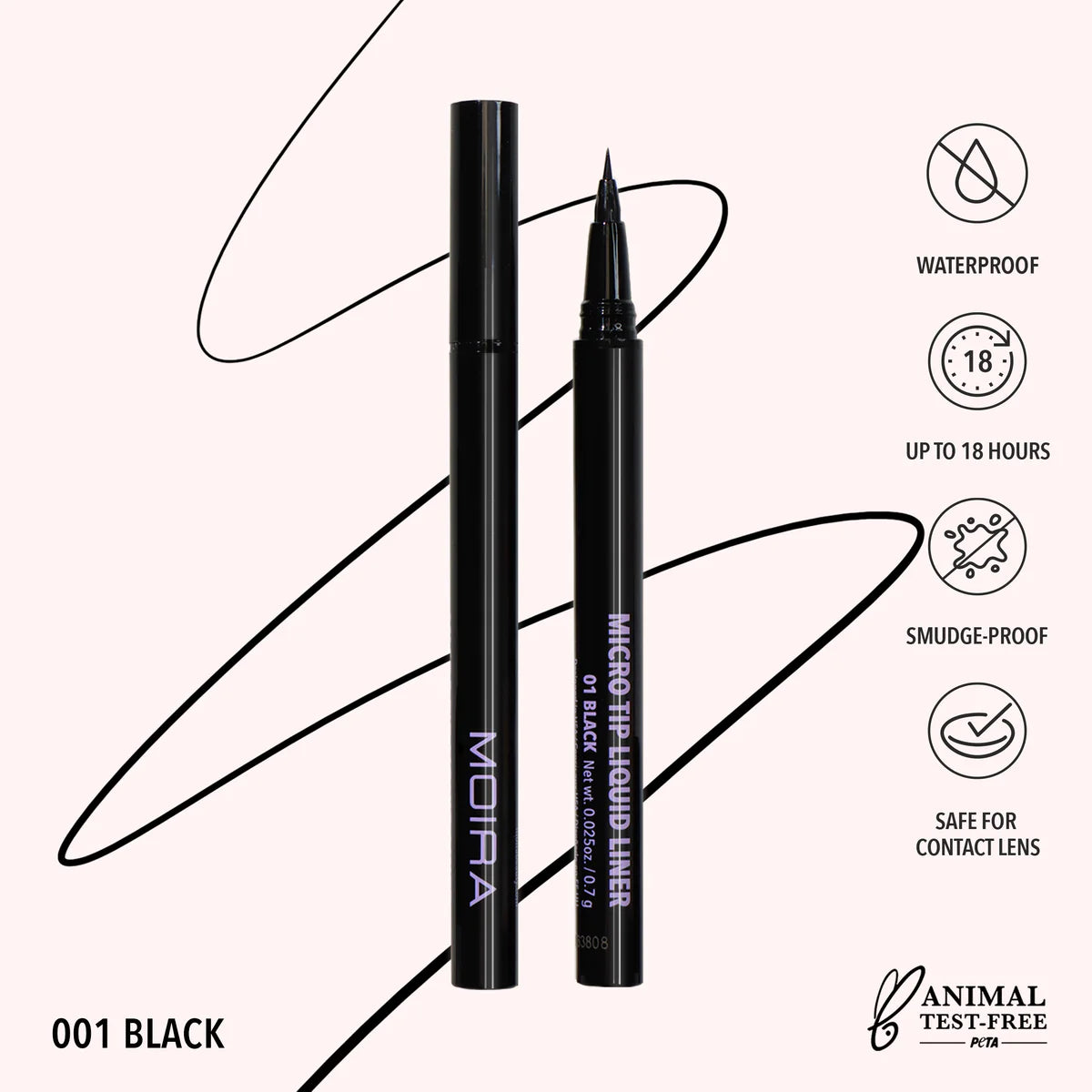 Delineador negro Moira Beauty