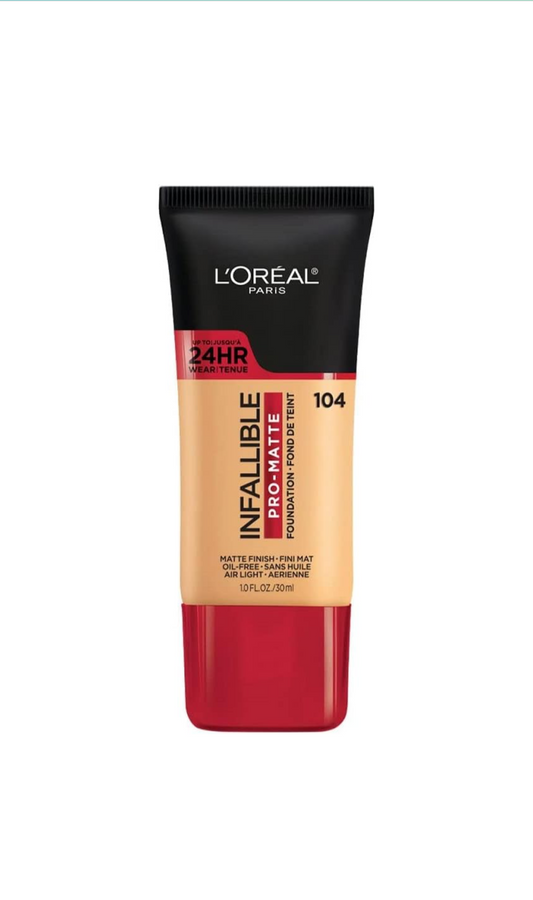 24H Infallible Pro Matte 104 Golden Beige Loreal Paris