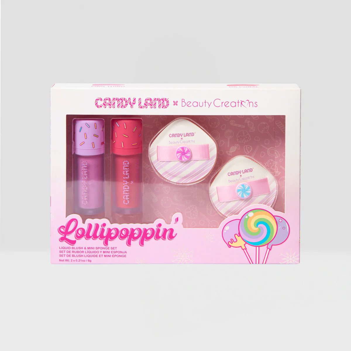 Set Rubor líquido y esponjas Candy Land Beauty Creations